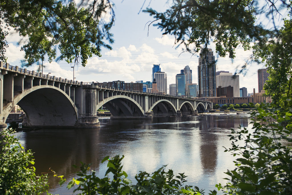 Downtown Minneapolis, Bridge over Mississippi