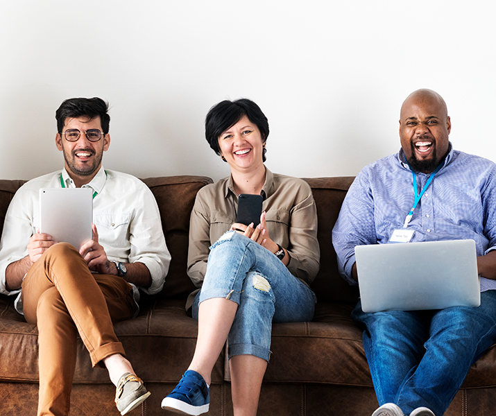 Employees on Couch