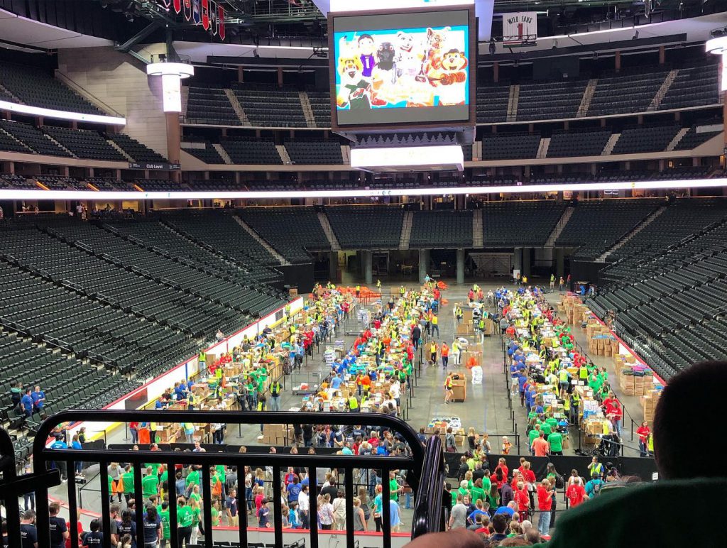 Overhead view of Xcel Energy Center event